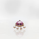 One-of-a-Kind Stud Earring with Light Pink Sapphire, Diamonds TWVS and Diamond Drops TWVS