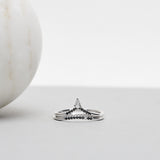 Finished: Lily Top Drop Sparkle Ring in White Gold with Black and White Diamonds