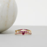 Finished: Jade Petite Wave Enough Ring with Pink Sapphire Gradient
