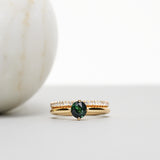 Finished: 24 Hour Auction! Pre-Owned One-Of-A-Kind Custom Lucy Ring with 6 mm Dark Green Tourmaline