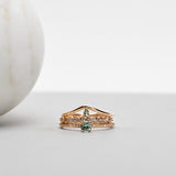 Finished: 24-Hour Auction! Lily Fallen Drop Ring in Rose Gold with Olive Green Sapphire Drop
