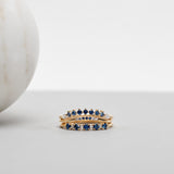 Finished: Jade Petite Wave Enough Ring with Blue Sapphire Gradient