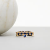 Finished: Mini Brigitte Ring with Royal Blue Sapphires and Chocolate Diamonds