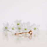 Finished: Solitaire Petite Little Sparkle Ring with Champagne Morganite and Chocolate Diamonds