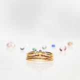 Finished: Three Diamond Pointed Band with Chocolate Diamonds and one Diamond