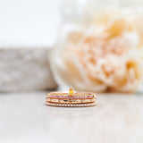 Finished: Lily Tiny Drop Ring with a Yellow Sapphire Drop and Light Pink Sapphire Row