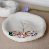 One-Of-A-Kind Cluster Ring with a Light Blue Sapphire, Lavender Sapphires & Diamonds (1.07 CT)