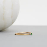 Finished: Tiny Diamond Ring with a Green Emerald