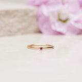 Finished: Pre-Loved Tiny Diamond Ring with Red Ruby