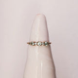 Finished: Brigitte Ring with Olive Green Sapphires