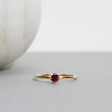 Not At All Tiny Diamond Ring with a Red Ruby