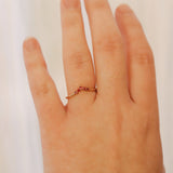Finished: Five Diamond Triangle Ring with Red Rubies