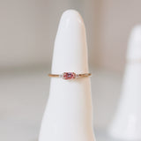 One-Of-A-Kind Cluster Ring with an Emerald Cut Padparadscha Sapphire and Diamonds (0.27 CT)